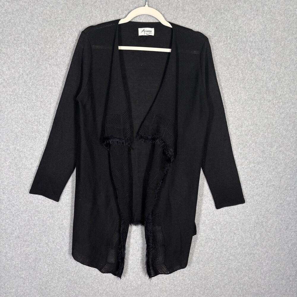 Arianna Cardigan OS Fringe Crochet Drape Duster‎ Boho Long Maximalist Artsy